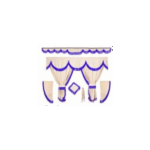 Kit de Cortinas Opacas Beige e Franja Azul