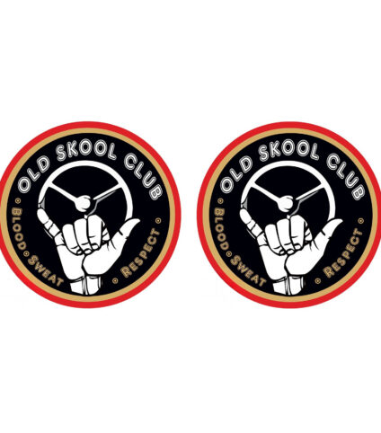 Par de pegatinas Old School Club