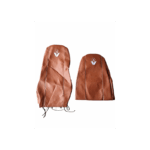 Capas de assentos de carro marrons com logótipo.