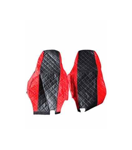 Capas de assento para carro, vermelho e preto.