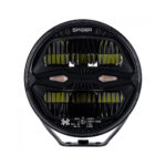 Farol Spider redondo LED preto para veículos