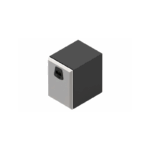 Cubo preto e prateado, design moderno.
