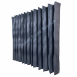 Cortina de onda dupla cinzenta para isolamento acústico.