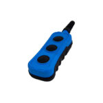 Controlo remoto azul com três botões