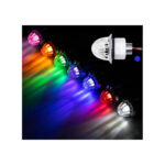 Lâmpadas LED coloridas num fundo preto