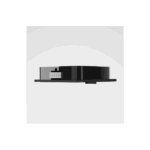 Vista lateral de um disco rígido preto.