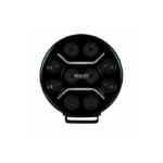 Luz LED redonda Strands preta com oito lâmpadas.