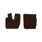 Tapetes castanhos para carro, design acolchoado.