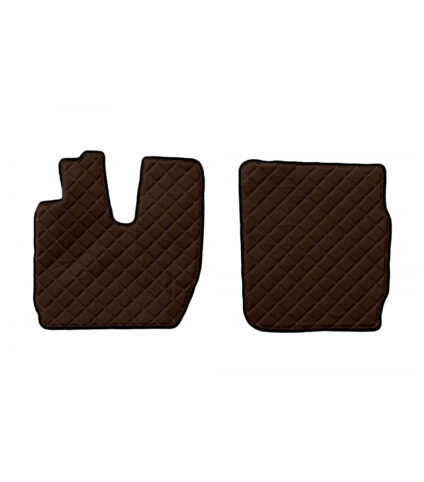 Tapetes castanhos para carro, design acolchoado.