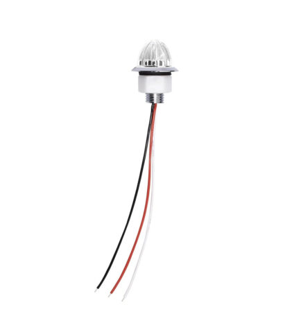 Luz LED com fios pretos, vermelhos e brancos