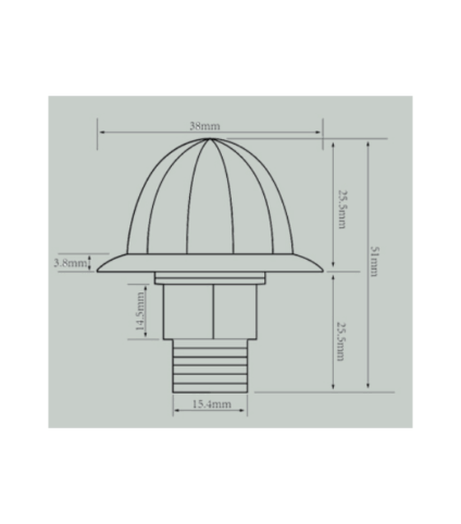 Diagrama de peça metálica com medidas detalhadas.