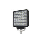 Farol LED quadrado com montagem ajustável.