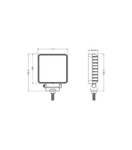 Diagrama técnico de luz LED portátil.