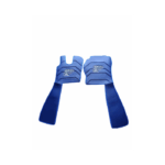 Tapetes de carro azuis em pele sintética.