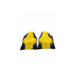 Capas para assentos de carro, amarelas e pretas.