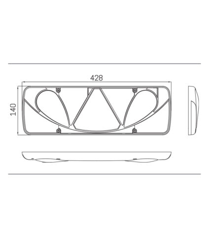 Esquema técnico de estrutura retangular com medidas detalhadas.