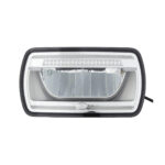 Farol retangular automóvel moderno, LED e espelho cromado.