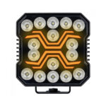 Luz LED quadrada com vários padrões luminosos.