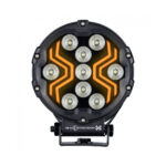 Luz LED redonda com design moderno e dinâmico.