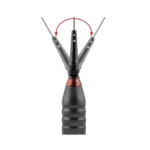 Antena telescópica com rotação ajustável.