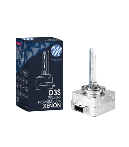 Lâmpada xenon D3S MTech e embalagem.