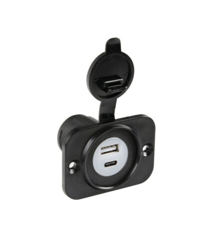 Tomada Dupla 1 USB + 1 USB C 12/24V
